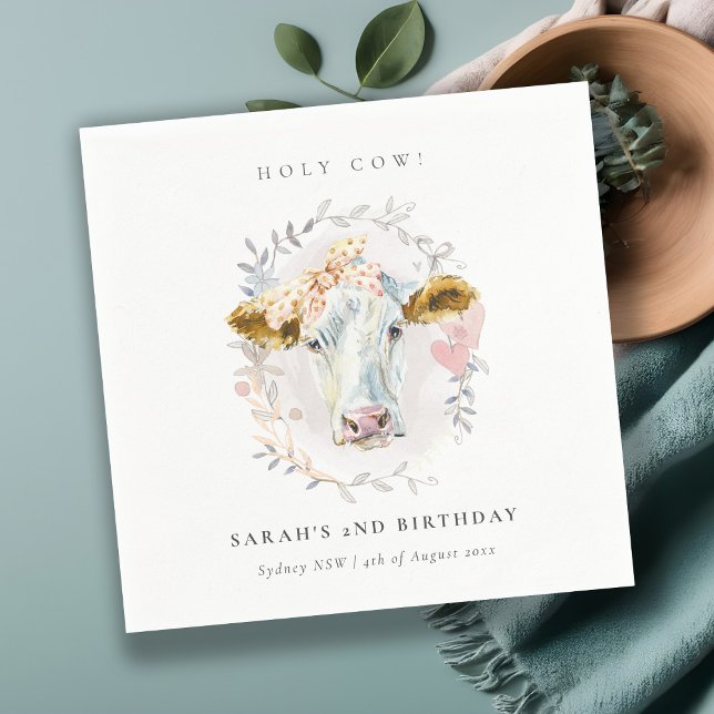 Serviette En Papier Ferme Rustique de Vache Sainte Flora Wreath N'impo (Créateur téléchargé)