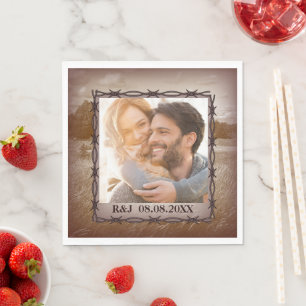 Serviette En Papier ferme rustique western country grange mariage phot