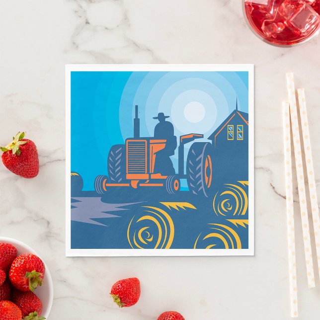 Serviette En Papier Fermier Sur Un Tracteur (Créateur téléchargé)
