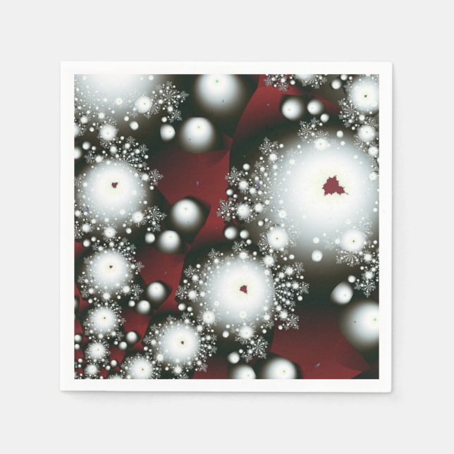 Serviette En Papier Festif 2 Snowflakes Art Fractal fin (Devant)