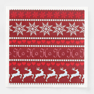 Serviette En Papier Festif Fête de la neige et conception de rennes