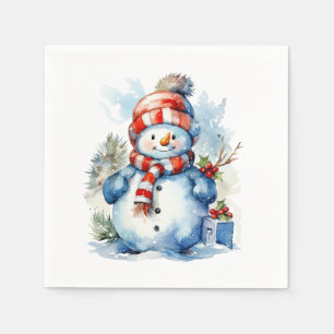 Serviette En Papier Festif Noël bonhomme de neige Fête