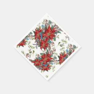 Serviette En Papier Festif Rich Poinsettia fleur Napkin