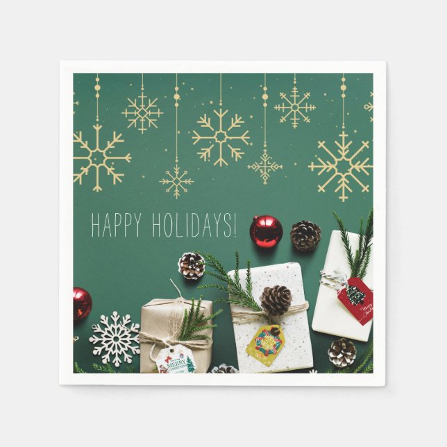 Serviette En Papier Festif Snowflakes, Noël (Devant)