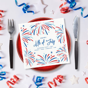 Serviette En Papier Festin Fun Patriotic Fireworks 4 juillet Fête