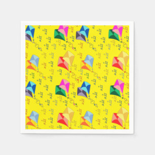 Serviette En Papier Festival des cerfs-volants colorés