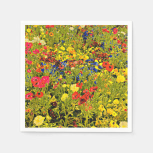 Serviette En Papier Festival des fleurs colorées du pavot fleur sauvag