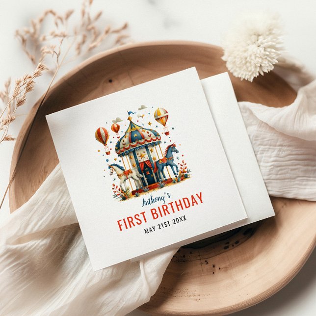 Serviette En Papier Festival du Carnaval de Cute Circus 1er anniversai (Créateur téléchargé)