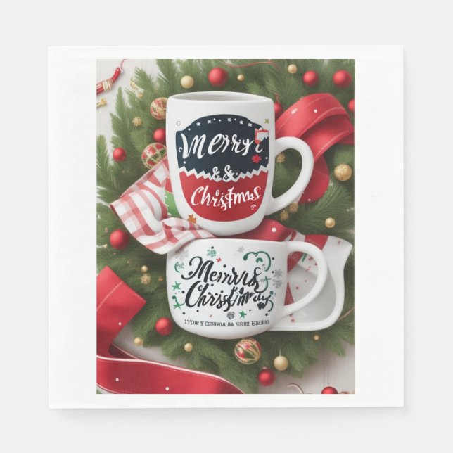 Serviette en papier festive de Noël (Devant)