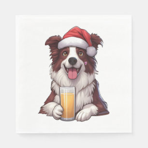 Serviette En Papier Festive Furry Grin Border Collie's Christmas Delig