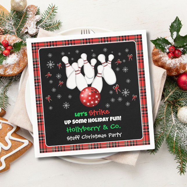 Serviette En Papier Festive Holiday Bowling  (Créateur téléchargé)