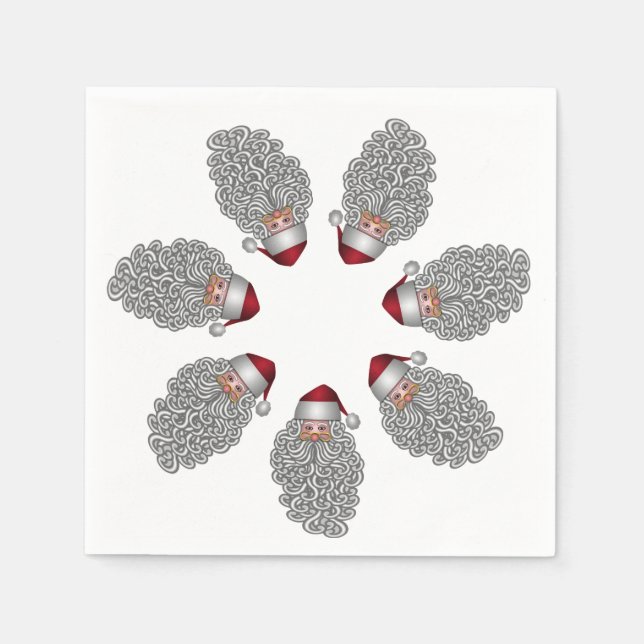 Serviette En Papier Festive Père Noël Ring Fête (Devant)