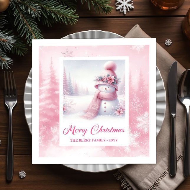 Serviette En Papier Festive Pinkmas Christmas Scene Napkins Kids Party (Festive Pinkmas Christmas Scene Napkins Kids Party Fun)