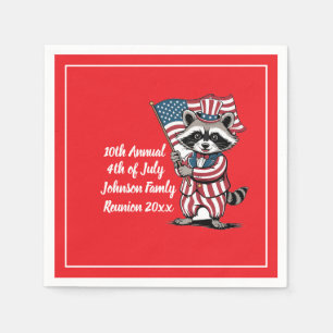 Serviette En Papier Festive Raccoon 4 juillet Célébration