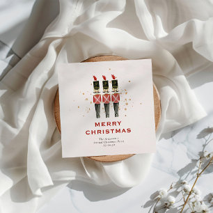 Serviette En Papier Festive Red & Gold Nutcracker Noël