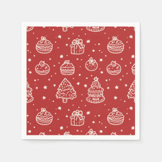 Serviette En Papier Festive Red Minimal Noël Cookie