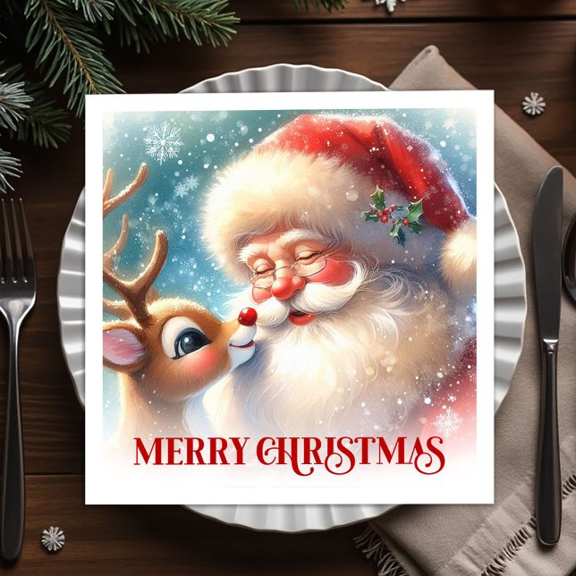 Serviette En Papier Festive Santa Claus Rudolph Holiday Napkins Dinner (Festive Santa Claus Rudolph Holiday Napkins Dinner Tableware

)