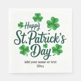 Serviette En Papier Festive St. Patrick's Day with Shamrock Border
