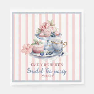 Serviette En Papier Fête à thé vintage rose vif à fleurs Douche nuptia