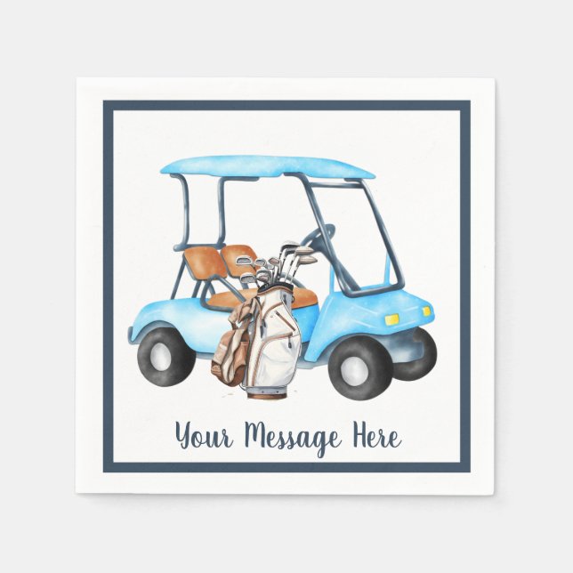 Serviette En Papier Fête à thème de golf pour les hommes (Devant)