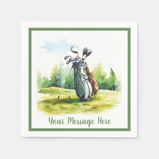 Serviette En Papier Fête à thème de golf pour les hommes (Devant)