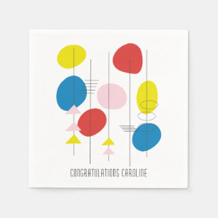 Serviette En Papier Fête Abstraite moderne du milieu du siècle