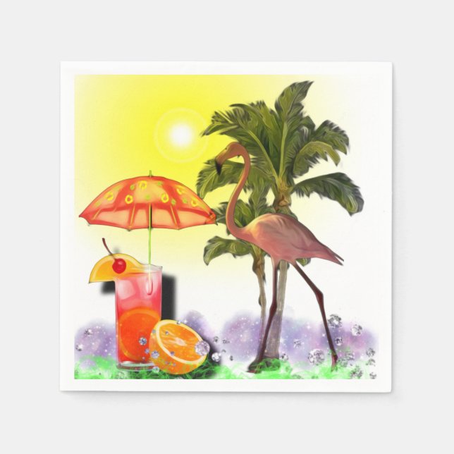 Serviette En Papier Fête Aloha  (Devant)