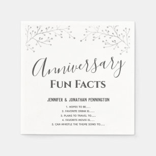 Serviette En Papier Fête Anniversaire Floral Fun Facts serviettes