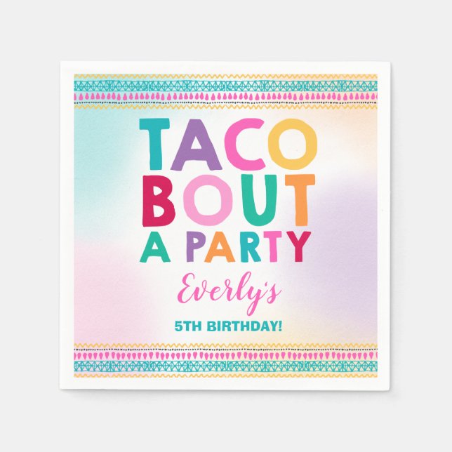 Serviette En Papier Fête Anniversaire Napkin Taco Bout Une fête (Devant)