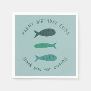 Serviette En Papier Fête Anniversaire Soirée au bord de la mer POISSON