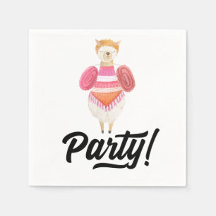 Serviette En Papier Fête ! Aquarelle Llama