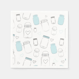 Serviette En Papier Fête aux pots de maçon de campagne rustique