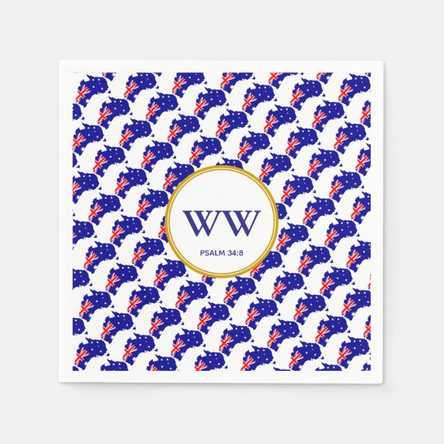 Serviette En Papier Fête avec DRAPEAU AUSTRALIEN Anniversaire Fête de  (Devant)