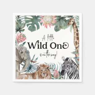 Serviette En Papier Fête Baby shower Wild One Safari Animaux
