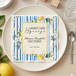 Serviette En Papier Fête Bébé Garçon Lemon Blue Boy Main Squeeze de Ma