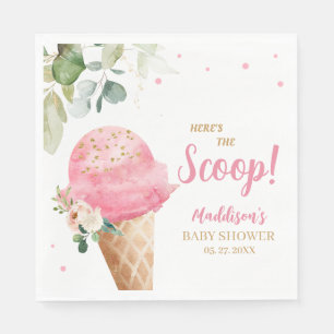 Serviette En Papier Fête bébé glace rose