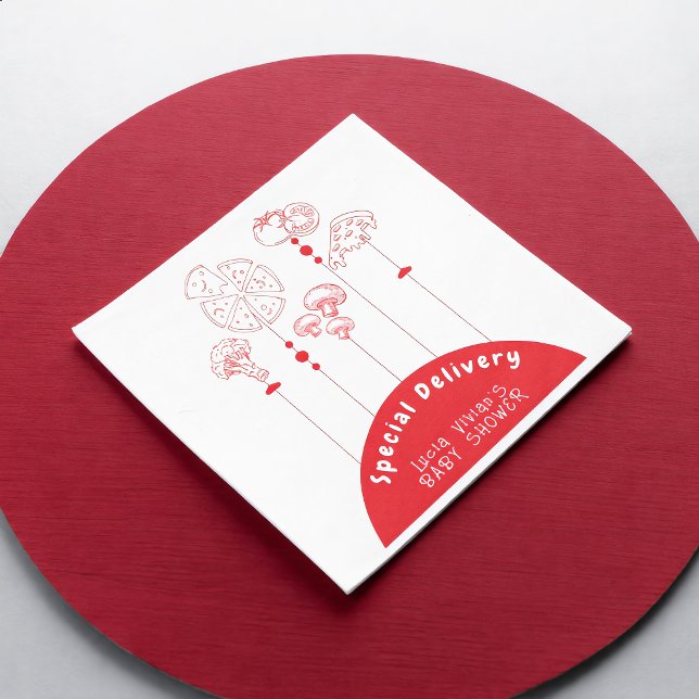 Serviette En Papier Fête bébé Pizza Livraison Spéciale (Créateur téléchargé)