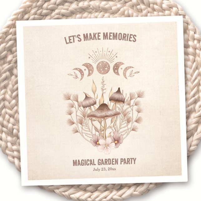 Serviette En Papier Fête céleste de la phase de la lune magique d'anni (Birthday Magical Moon Phase Celestial Party Napkins)