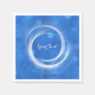 Serviette En Papier Fête Cendrillon Étincelle Bleu & Blanc Tous Événem