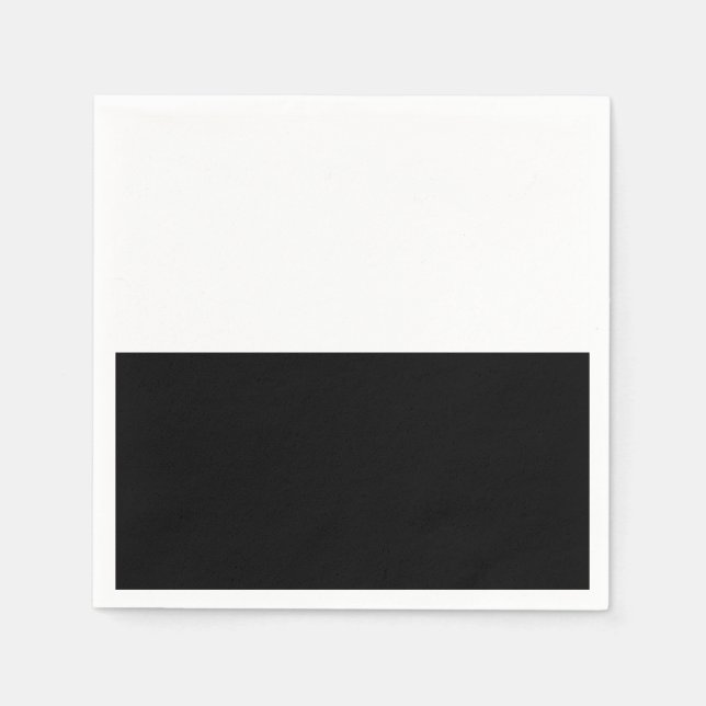 Serviette En Papier Fête chic d'anniversaire moitié noir et blanc (Devant)