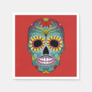 Serviette En Papier Fête Colorée Dia de los Muertos Jour des Morts