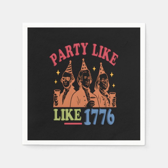 Serviette En Papier Fête Comme 1776 Retro Vintage (Devant)