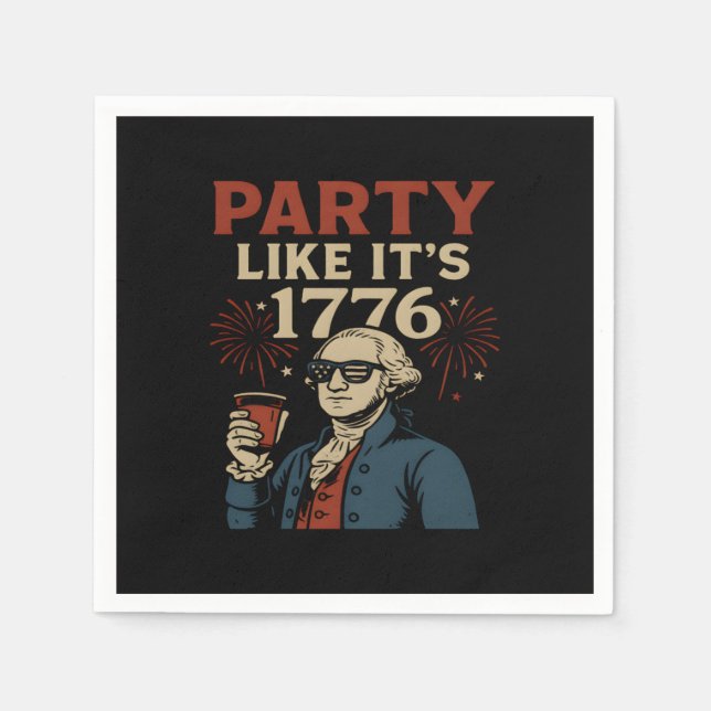 Serviette En Papier Fête comme c'est 1776 Drôle Patriotique Boire Desi (Devant)