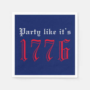 Serviette En Papier Fête comme elle est 1776 marine rouge typographie