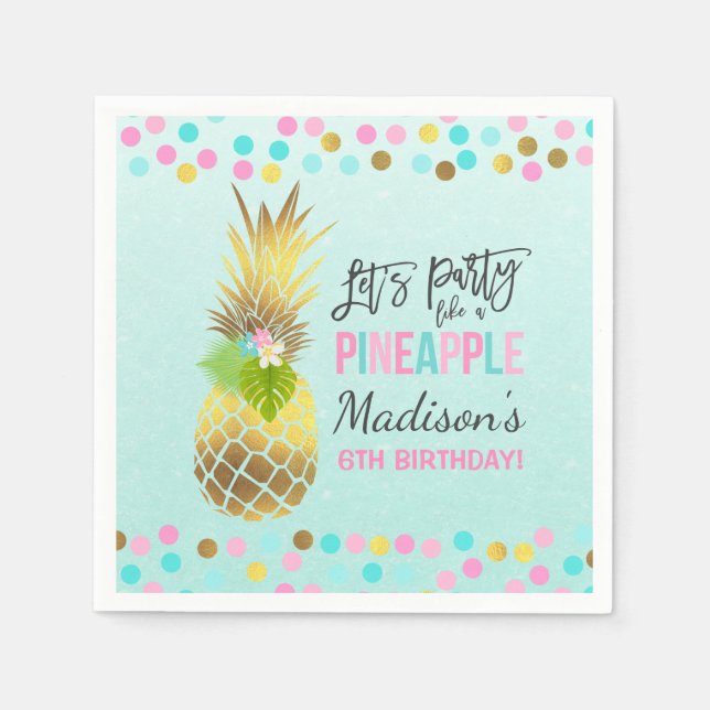 Serviette En Papier Fête comme un ananas fête Anniversaire Napkin (Devant)
