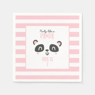 Serviette En Papier Fête comme un panda coloré anniversaire lumineux