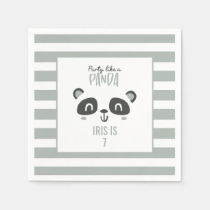 Serviette En Papier Fête comme un panda coloré anniversaire lumineux