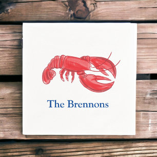 Serviette En Papier Fête côtière personnalisée Red Lobster