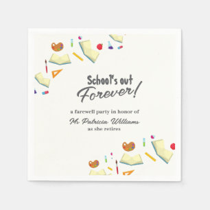 Serviette En Papier Fête d'adieu à l'école sur tableau noir pour un pr
