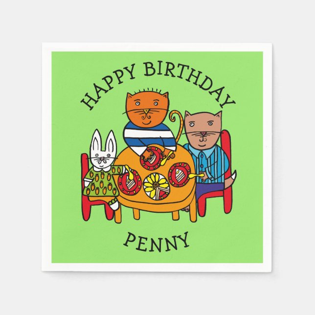 Serviette En Papier Fête d'amis personnalisée (Devant)